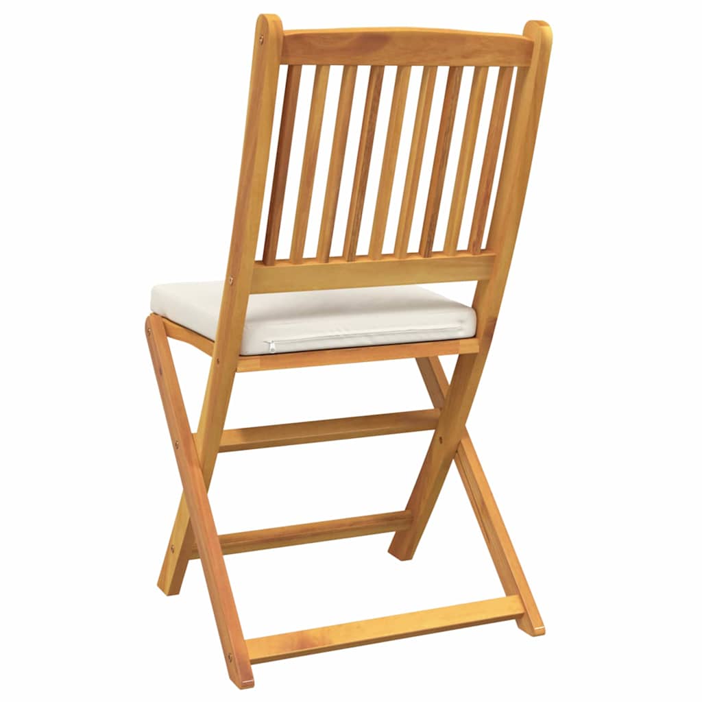 Folding Chair 4 pcs White 49 x 57.5 x 92cm Solid Acacia wood